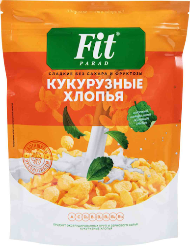 Хлопья кукурузные Fit Parad без сахара и фруктозы #1