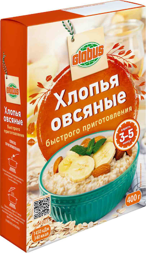 Хлопья овсяные Глобус быстрого приготовления #1