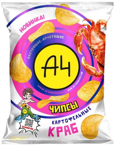 Чипсы картофельные А4 Краб #1