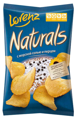 Чипсы картофельные Lorenz Naturals с морской солью и перцем #1