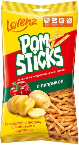 Чипсы картофельные соломкой Lorenz Pomsticks с паприкой #1