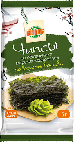 Чипсы из обжаренных морских водорослей Глобус со вкусом васаби #1