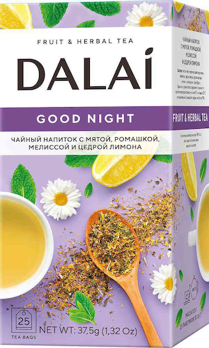 Чайный напиток Dalai Good Night с мятой, ромашкой, мелиссой и цедрой лимона #1
