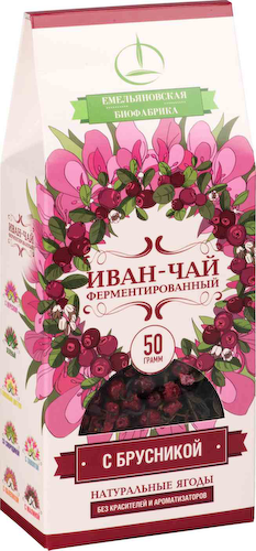 Чайный напиток Иван-чай ферментированный Емельяновская биофабрика с брусникой #1