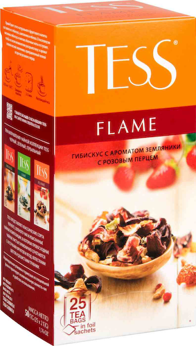 Чайный напиток Tess Flame Гибискус с ароматом Земляники с розовым перцем #1
