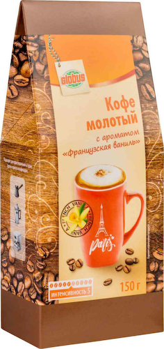 Кофе молотый Глобус с ароматом Французская ваниль интенсивность 5 из 10 #1