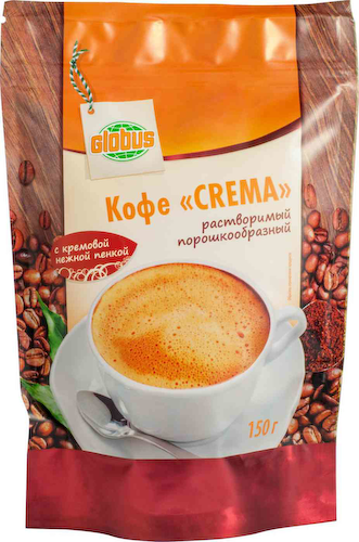 Кофе растворимый Глобус Crema порошкообразный #1