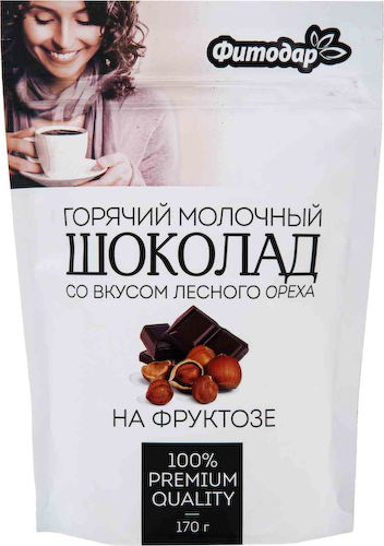 Горячий шоколад молочный Фитодар со вкусом лесного ореха, на фруктозе #1