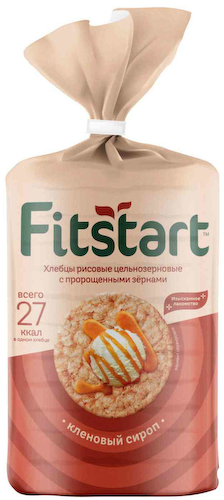 Хлебцы рисовые цельнозерновые Fitstart Кленовый сироп с пророщенными зёрнами #1