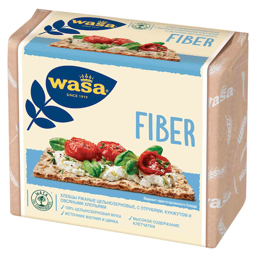 Хлебцы ржаные цельнозерновые Wasa Fiber с пшеничными отрубями, кунжутом и овсяными хлопьями #1