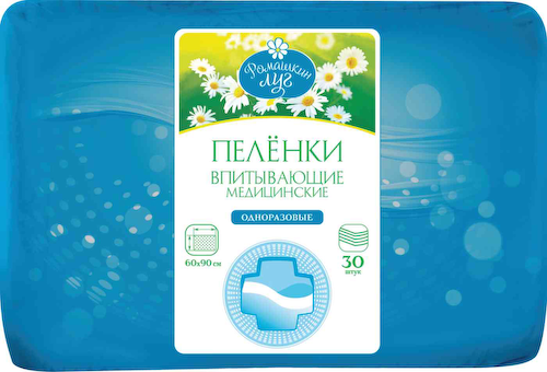 Пеленки впитывающие медицинские Ромашкин луг одноразовые 60×90 см #1