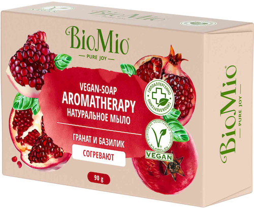 Мыло натуральное BioMio Aromatherapy Гранат и базилик #1