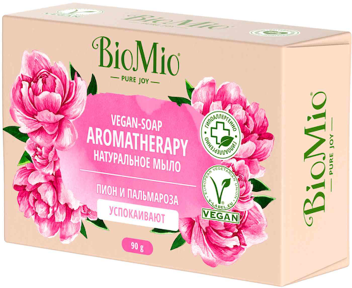 Мыло натуральное BioMio Aromatherapy Пион и пальмароза #1