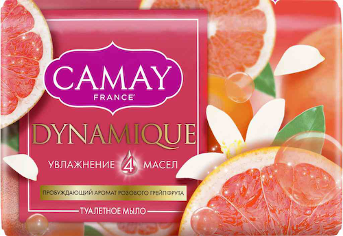 Мыло туалетное Camay Dynamique розовый грейпфрут #1