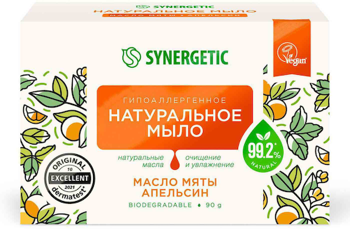 Мыло туалетное натуральное Synergetic Мята и Апельсин #1
