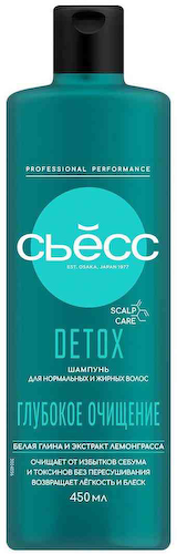 Шампунь для нормальных и жирных волос Сьёсс Detox Глубокое очищение #1