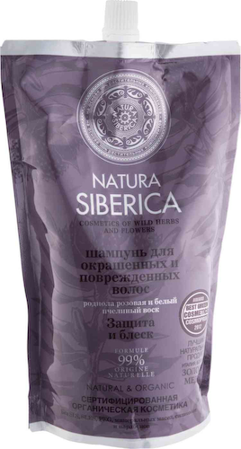 Шампунь для окрашенных и повреждённых волос Natura Siberica Защита и блеск Родиола розовая и белый пчелиный воск #1