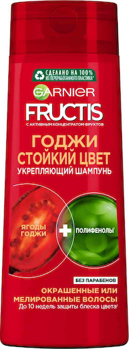 Шампунь для окрашенных или мелированных волос укрепляющий Garnier Fructis Годжи Стойкий цвет #1
