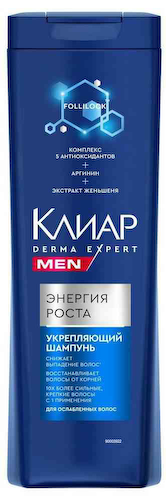 Шампунь для ослабленных волос укрепляющий Клиар Men Энергия роста #1