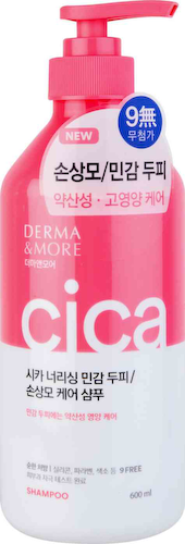 Шампунь для поврежденных волос и чувствительной кожи головы Derma & More Cica Nourihing Питание #1