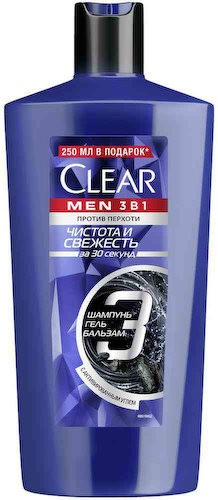 Шампунь для волос мужской 3 в 1 Клиар Чистота и Свежесть #1