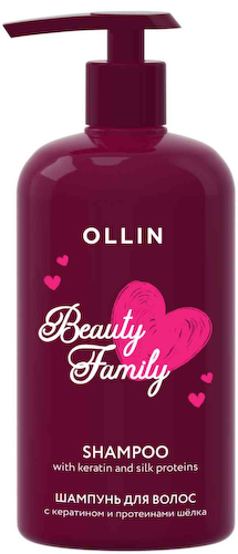 Шампунь для волос Ollin Beauty Family с кератином и протеинами шёлка #1