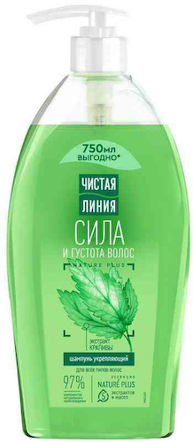 Шампунь для всех типов волос Чистая Линия Nature Plus сила и густота крапива #1