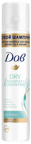 Сухой шампунь для волос Дав Dry Shampoo + Conditioner для объема без запаха #1