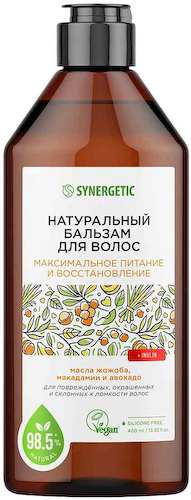 Бальзам для поврежденных, окрашенных и склонных к ломкости волос Synergetic Максимальное питание и восстановление #1