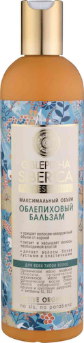 Бальзам для всех типов волос облепиховый Oblepikha Siberica Professional Максимальный объём #1