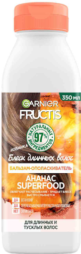 Бальзам-ополаскиватель для длинных и тусклых волос Garnier Fructis Ананас Superfood Блеск #1