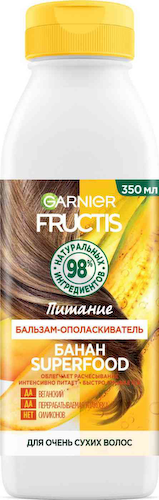 Бальзам-ополаскиватель для очень сухих волос Garnier Fructis Superfood Банан Питание #1