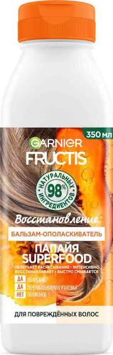 Бальзам-ополаскиватель для повреждённых волос Garnier Fructis Папайя Superfood Восстановление #1