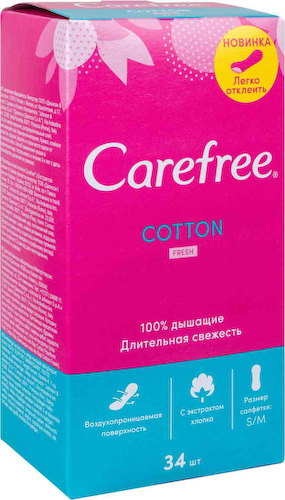 Прокладки ежедневные Carefree Fresh с экстрактом хлопка #1