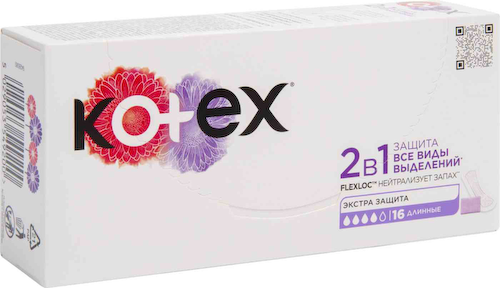 Прокладки ежедневные Kotex 2 в 1 длинные #1