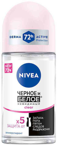 Антиперспирант ролл NIVEA Черное и белое Невидимый Clear #1