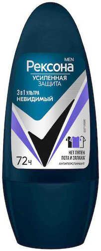 Антиперспирант ролл Рексона Men Усиленная защита 3 в 1 Ультраневидимый #1
