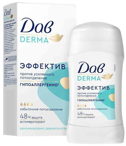 Антиперспирант стик Дав Derma эффектив #1