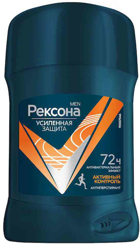 Антиперспирант стик Рексона Men Усиленная защита Активный контроль #1
