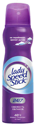 Дезодорант-антиперспирант спрей Lady Speed Stick Свежесть облаков 24/7 #1