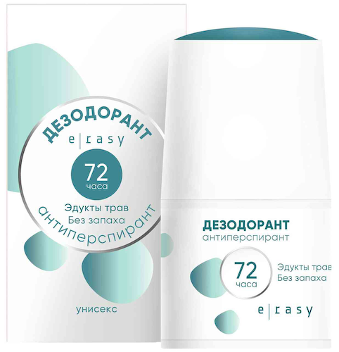 Дезодорант-антиперспирант ролл E-Rasy эдукты трав без запаха #1