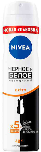 Дезодорант-антиперспирант спрей NIVEA Чёрное и Белое Невидимый Extra #1