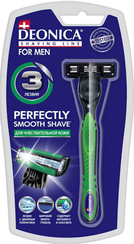 Бритва Deonica for man Perfectly для чувствительной кожи с 1 сменной кассетой #1