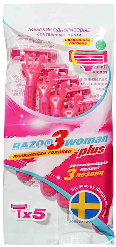 Бритвенный станок одноразовый Razo 3Woman Plus 3 лезвия #1