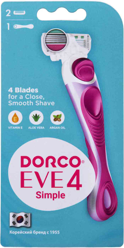 Бритвенный станок женский Dorco EVE 4 Simple + 2 сменные кассеты #1