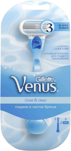 Бритвенный станок женский Gillette Venus Smooth 3 лезвия c 2 сменными кассетами #1