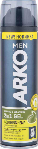 Гель для бритья и умывания Успокаивающий эффект 2 в 1 Arko Men Soothing Hemp с маслом семян конопли #1