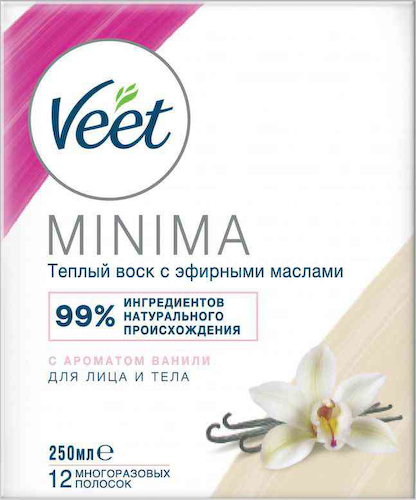 Воск для депиляции Veet Minima c ароматом ванили, для лица и тела #1