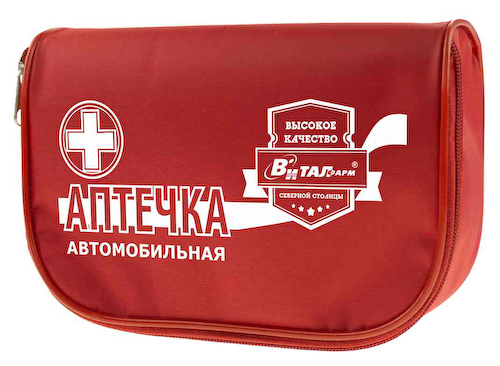 Аптечка первой помощи автомобильная Виталфарм в текстильном футляре #1