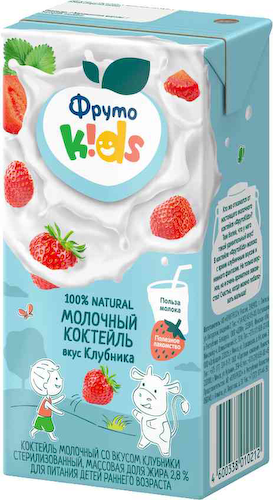 Коктейль молочный ФрутоKids вкус Клубника 2,8% #1